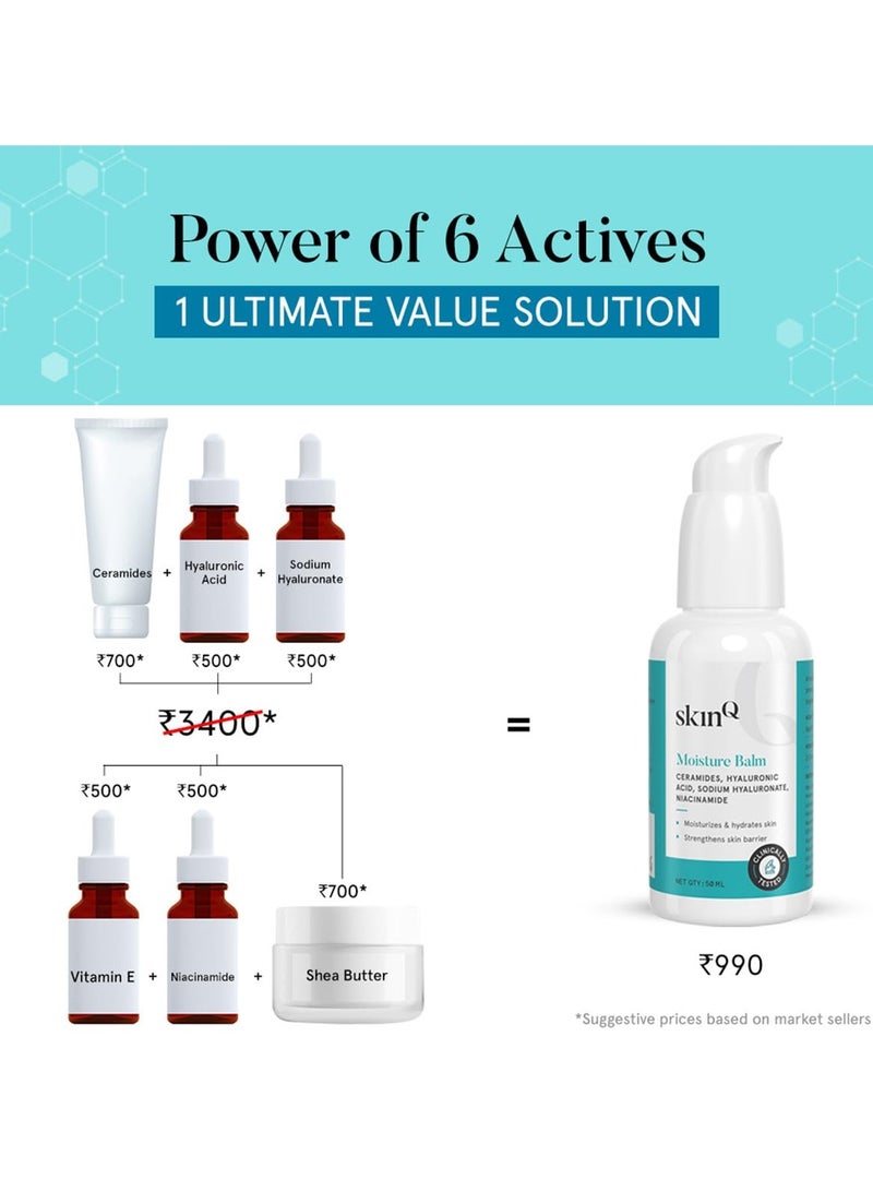 SkinQ Face Liquid Moisturizer with Vitamin E Hyaluronic Acid and Ceramides Moisture Balm for Dryness and Dehydration Dermatologist Formulated for All Indian Skin Types 50ml - Image 2