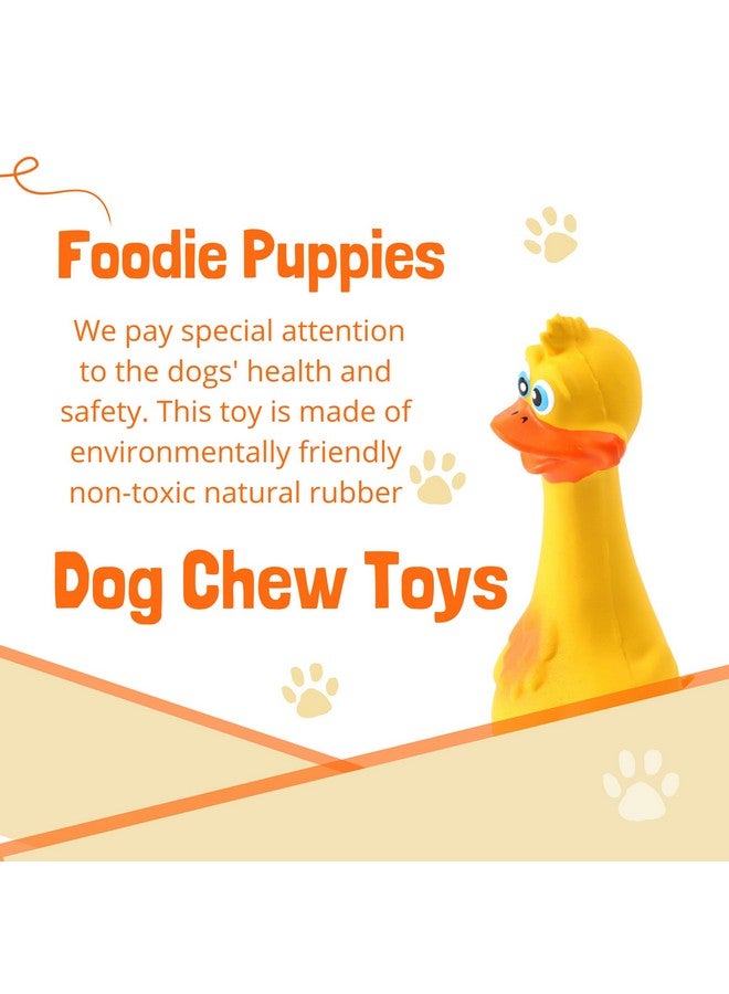 لعبة صرير للكلاب مصنوعة من المطاط الطبيعي من اللاتكس - (بطة صفراء) | الكلاب الصغيرة والجراء | متينة، بتصميم حيواني، لعبة آمنة للمضغ والإحضار | تقلل من قلق الانفصال - Image 3