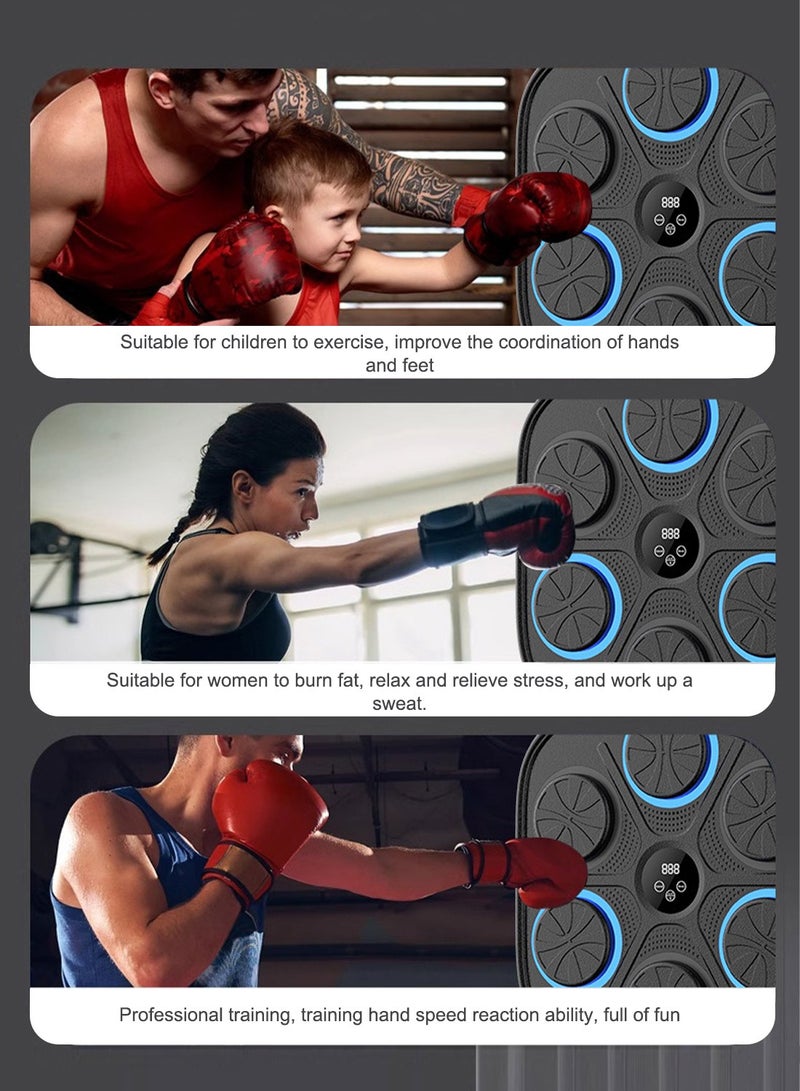 MaBaby Smart Music Boxing Machine, Speed Adjustment Boxing Training Equipments with Boxing Gloves, Intelligent Boxing Target, Electronic Punching Pad Machine for Home Gym Equipments - Image 4