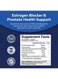 Natures Craft Advanced Diindolylmethane Dim Supplement For Men Herbal Supplement For Men With Dim 200Mg Panax Ginseng Grapeseed Astragalus And Bioperine Estrogen Hormone Balance Dim Complex  - Image 3