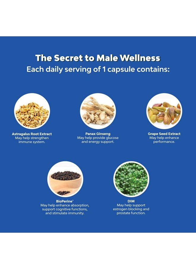 Natures Craft - Advanced Diindolylmethane Dim Supplement For Men Herbal Supplement For Men With Dim 200Mg Panax Ginseng Grapeseed Astragalus And Bioperine Estrogen Hormone Balance Dim Complex - Image 1
