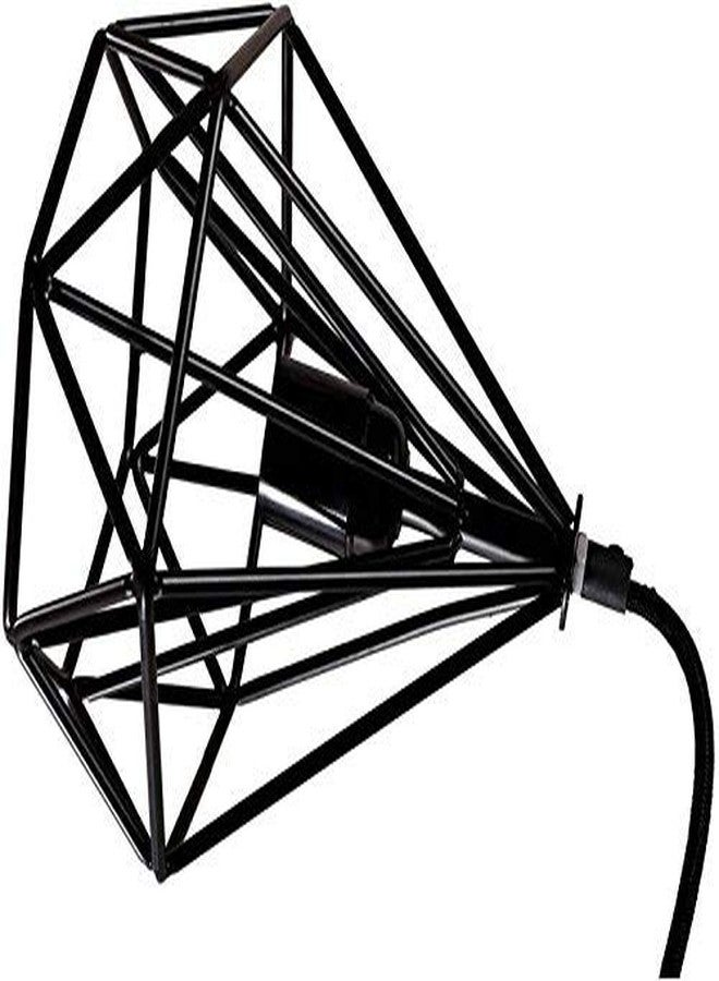 RSP Quality bit Round Cluster Chandelier Diamond Hanging Pendant Light with Braided Cord (Filament Bulb Included), Black(Metal) - Image 3