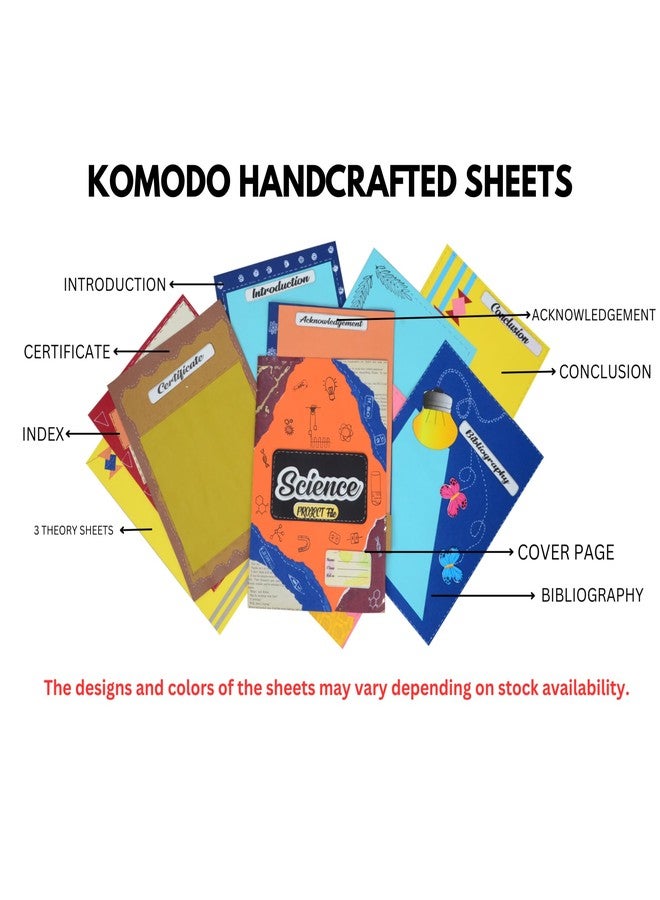 KOMODO CRAFT Komodo Handcrafted Project Sheets/Science / A4 Size / 180 GSM/Pack for 10 / Ideal for School Project, Stationery/Students - Image 3