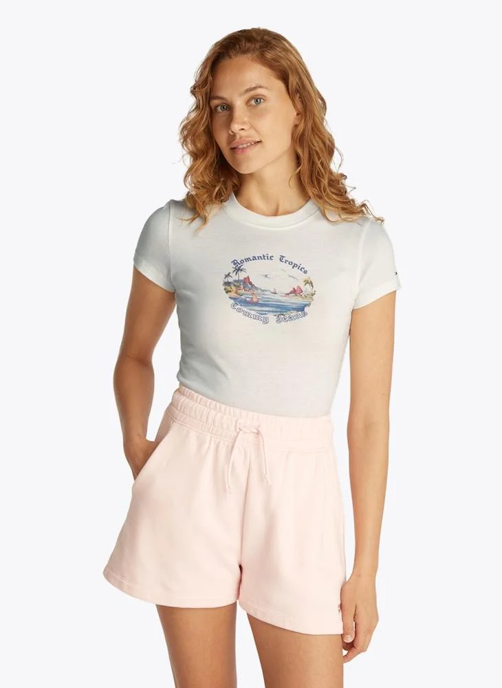 تومي جينز Graphic Crew Neck T-Shirt