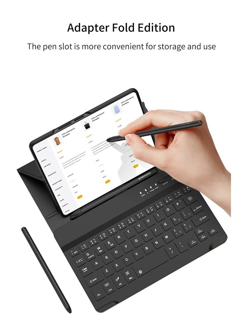 Samsung Galaxy Z Fold 4 Case Screen Protector Keyboard Leather Case Stylus+Pen Slot Phone Office Kit Folding Phone Cover for Samsung Galaxy Z Fold 4 5G  - Image 4