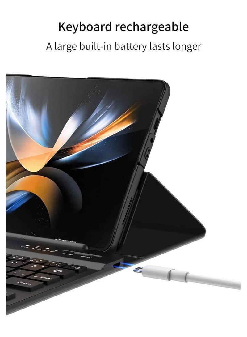 Samsung Galaxy Z Fold 4 Case Screen Protector Keyboard Leather Case Stylus+Pen Slot Phone Office Kit Folding Phone Cover for Samsung Galaxy Z Fold 4 5G  - Image 5