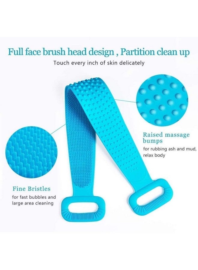 3MJ-Silicone Body Back Scrubber Double Side Bathing Brush for Skin Deep Cleaning Massage, Dead Skin Removal Exfoliating Belt for Shower, Easy to Clean, Lathers Well for Men & Women(MULTICOLOR) - Image 2