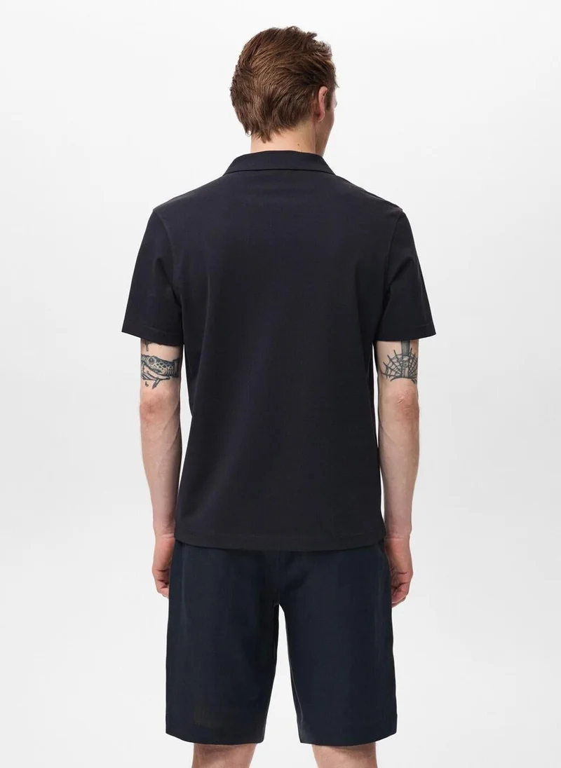Mango Man Cotton piqué polo shirt