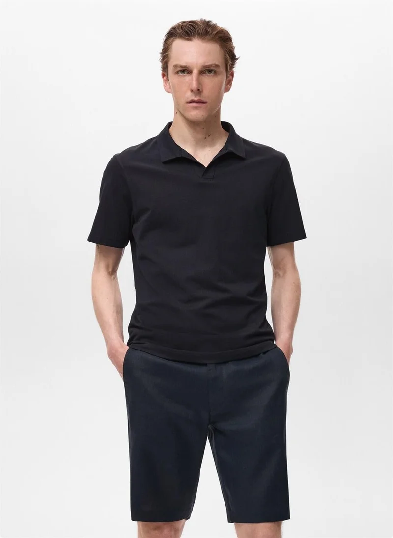 Mango Man Cotton piqué polo shirt