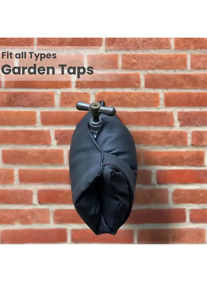 Black Freeze Proof Outdoor Faucet Cover No Adhesive Installation Cold Climate - Image 4