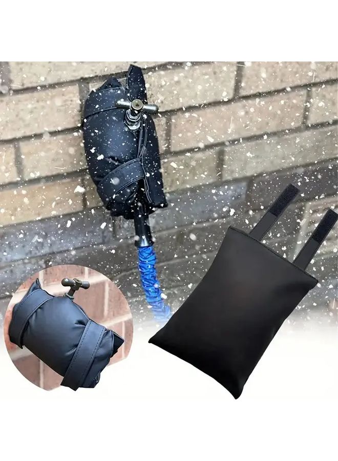 Black Freeze Proof Outdoor Faucet Cover No Adhesive Installation Cold Climate - Image 5