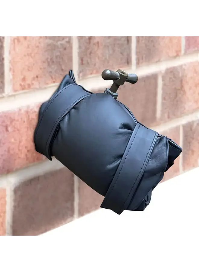 Black Freeze Proof Outdoor Faucet Cover No Adhesive Installation Cold Climate - Image 1