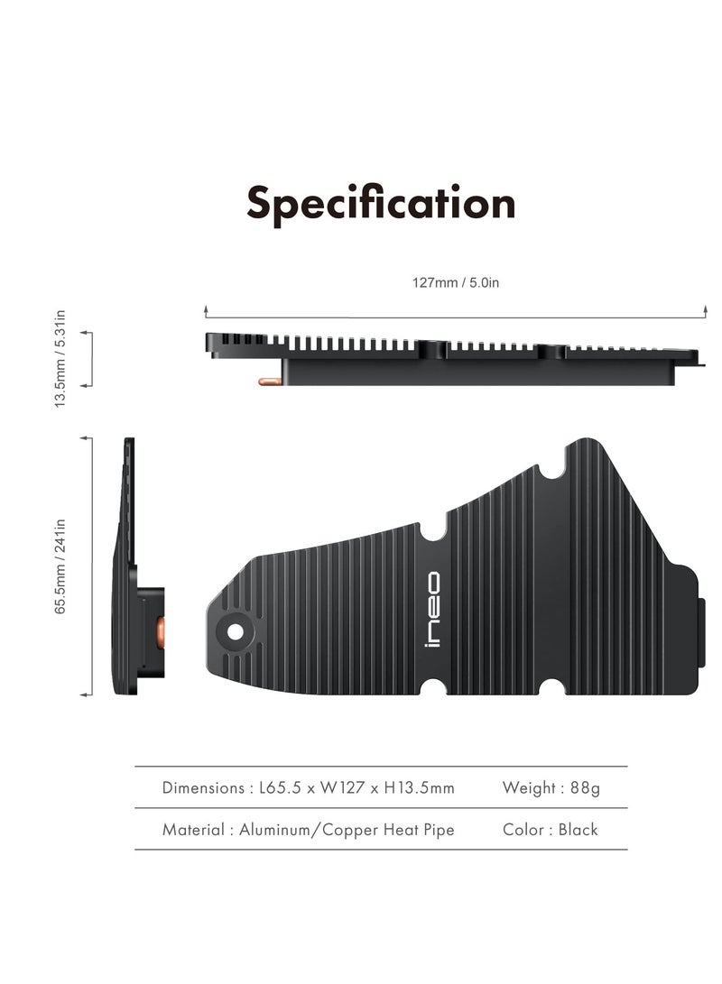إكسفور PS5 البرد المقاوم للغبار ، Playstation 5 البرد SSD مدمج في ذاكرة الألعاب PCIe M.2 NVMe ، تصميم سبائك الألومنيوم المغنيسيوم ، شريط النحاس النقي - Image 5