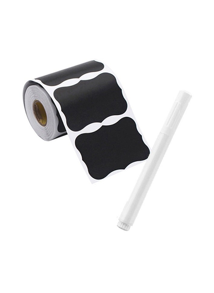 120 Pieces Chalkboard Labels with Marker Waterproof Reusable Removable Black Sticker - Image 1