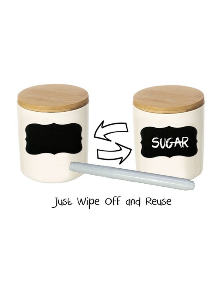 120 Pieces Chalkboard Labels with Marker Waterproof Reusable Removable Black Sticker - Image 3