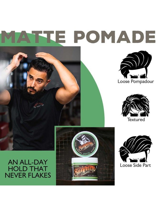 SUAVECITO Pomade Matte (Shine-Free) Formula 4 oz, 2 Pack - Medium Hold Hair Pomade For Men - Low Shine Matte Hair Paste For Natural Texture Hairstyles - Image 5