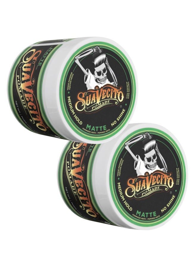 SUAVECITO Pomade Matte (Shine-Free) Formula 4 oz, 2 Pack - Medium Hold Hair Pomade For Men - Low Shine Matte Hair Paste For Natural Texture Hairstyles - Image 2