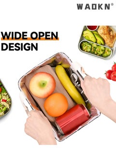 WAOKN High Quality Multi-purpose Environmentally Friendly Material Reusable Lunch Bag Insulated Lunch Box Canvas Fabric with Aluminum Foil Lunch Tote Bag For Women Men School Office  - Image 5