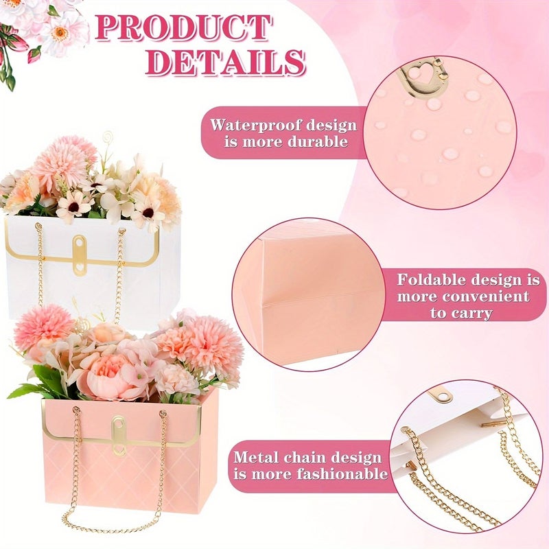 8 Pcs Floral Paper Gift Boxes Set Purple Red Wedding Bouquet Preservation Box - Image 4