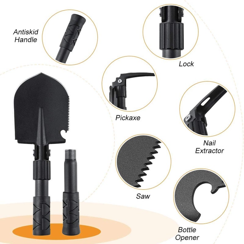 TrekEaze Folding Shovel Mini Camping Shovel Multi-Tool Shovel Heavy Duty Survival Tactical Shovel for Camping, Hiking - Image 3
