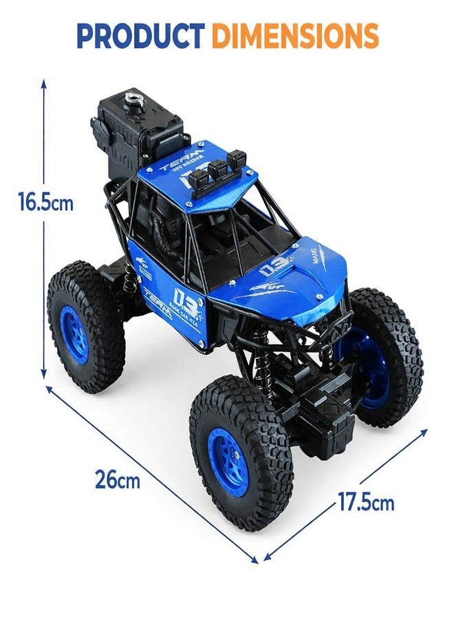 Braintastic Rock Climbing RC Cart Off-Road Rock Crawler Truck Vehicle 2.4ghz 2wd 1: 20 Radio Remote Control Car Toys for Kids 5+ Years (Blue) - Image 4