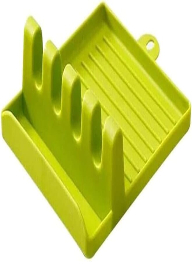 ATEVON Kitchen Utensil Rest Silicone Flexible Multifunctional Spoon Holder Spatula Rack for Stove Top Countertop Tongs