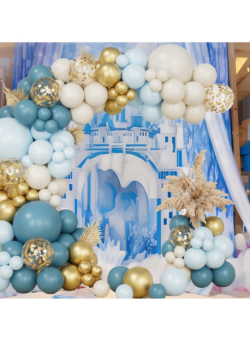 البالون الأزرق البالون الأزرق مجموعة القوس، 140Pcs البالون الأزرق البالون الأزرق البالون الأزرق العري للأولاد حمام الطفل، Birthday Party Decoring, Graduation Decor,Wedding - Image 5