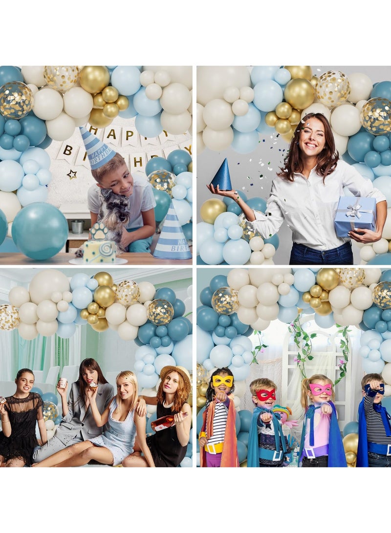 البالون الأزرق البالون الأزرق مجموعة القوس، 140Pcs البالون الأزرق البالون الأزرق البالون الأزرق العري للأولاد حمام الطفل، Birthday Party Decoring, Graduation Decor,Wedding - Image 2