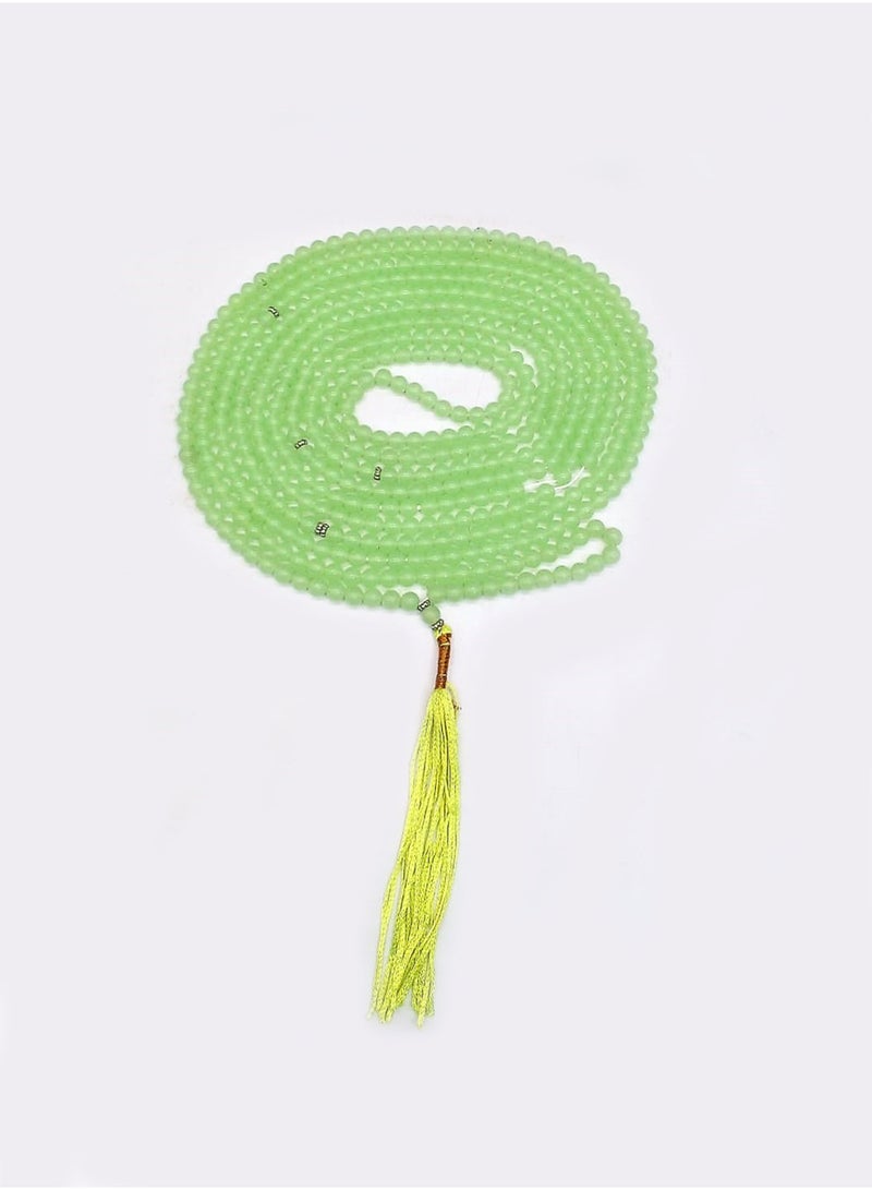 Mudassar Ali Goods Wholesalers L.L.C Green Glow-in-the-Dark Tasbih – 500 Beads, 10mm Bead Size | Luminous Neon Prayer Beads, Traditional Rosary and Counting Beads - Image 2