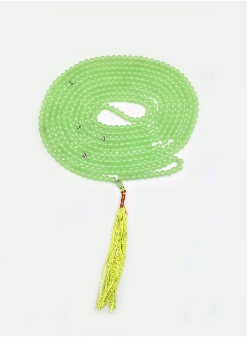 Mudassar Ali Goods Wholesalers L.L.C Green Glow-in-the-Dark Tasbih – 500 Beads, 10mm Bead Size | Luminous Neon Prayer Beads, Traditional Rosary and Counting Beads - Image 1