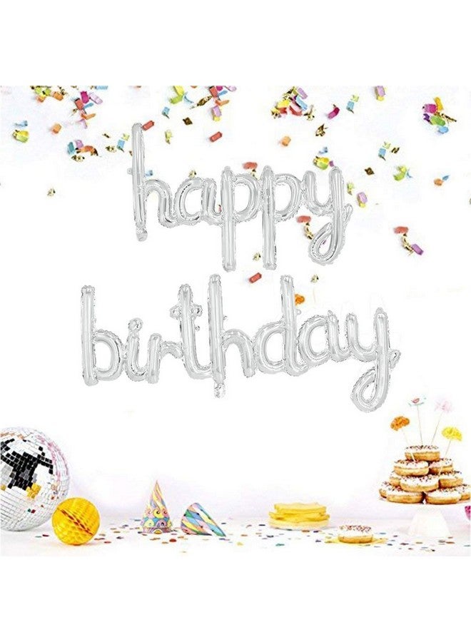 بيشيدا لافتة بالون عيد ميلاد سعيد فضية مقاس 40.64 سم من رقائق مايلر لعيد الميلاد، علامة بالون يدوية لكتابة بالونات عيد ميلاد سعيد لمستلزمات زينة حفلات أعياد الميلاد - Image 3