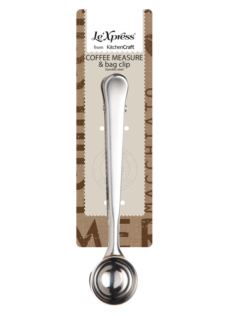 KitchenCraft Le'Xpress Stainless Steel Coffee Measure and Bag Clip, Carded  - Image 3