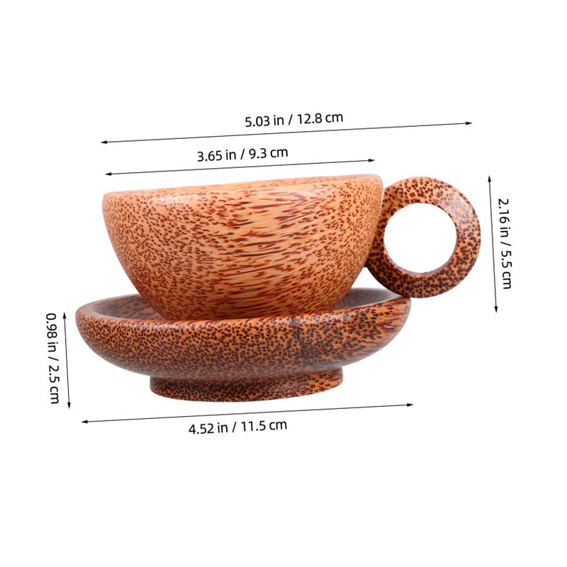 Wooden Coffee Mug And Coaster Set For Espresso Tea Hot Beverages - Image 3