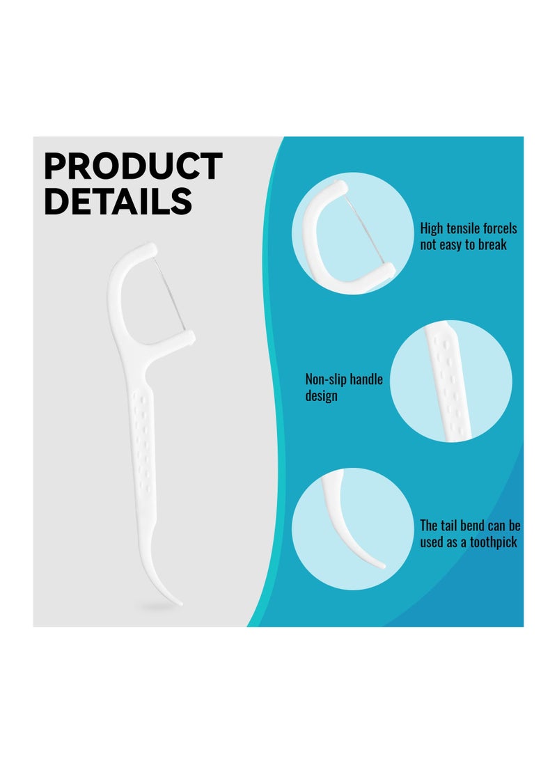 Portable Floss Dispenser, Dental Floss Portable Case Dispenser, Refillable Floss Pick Holder with 48 Pcs Dental Floss, Automatic Floss Organizer Travel Floss Cases for Teeth Cleaning (4 Pack)