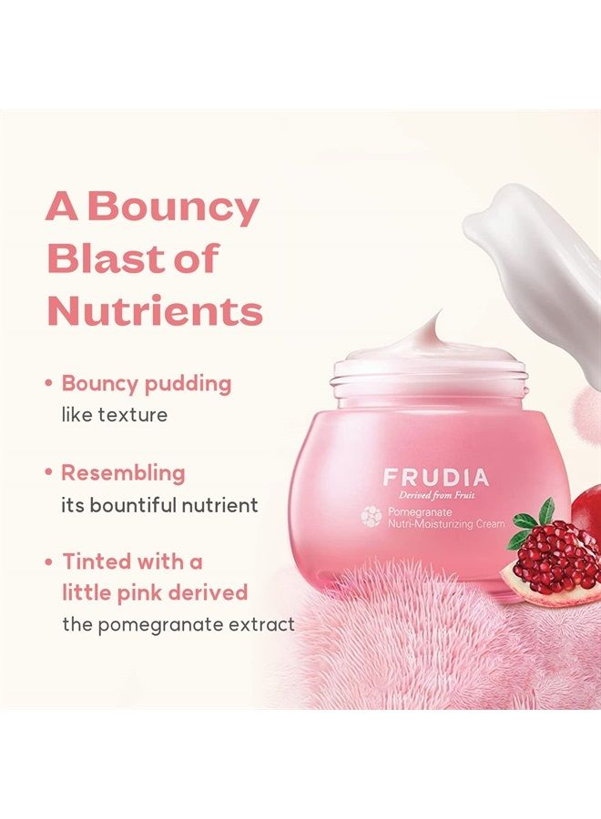 frudia كريم WELCOS Pomegranate Nutri-Moisturizing Mini Face Cream | مرطب للوجه لشد البشرة وحيويتها | كريم مرطب للوجه للعناية بالبشرة الكورية مع الأدينوزين وزيت الرمان وبذور الفاكهة (0.33 أونصة) - Image 2