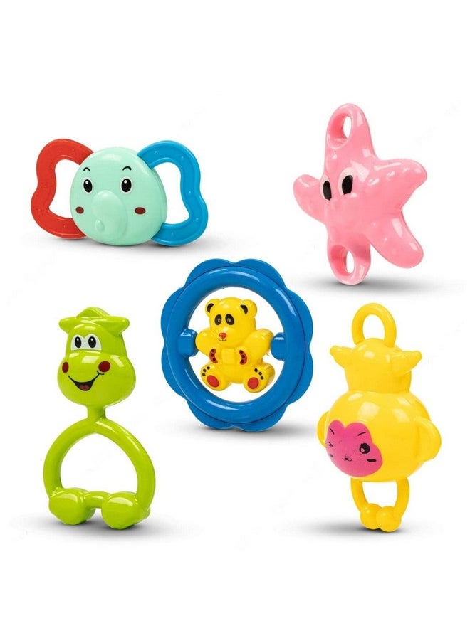 Kids Mandi ® Rattle & Teether Set Of 5 Pcs | Non Toxic And Suitable For Babies, Toddlers And Infants | Gift For New Born (Bis Approved),  - Image 1