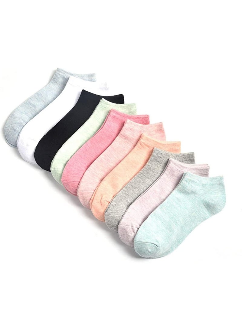 10 Pairs Of Cotton Non-Slip Striped Socks For Women Multicolor  - Image 2