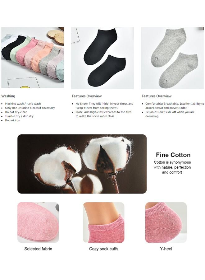 10 Pairs Of Cotton Non-Slip Striped Socks For Women Multicolor  - Image 5