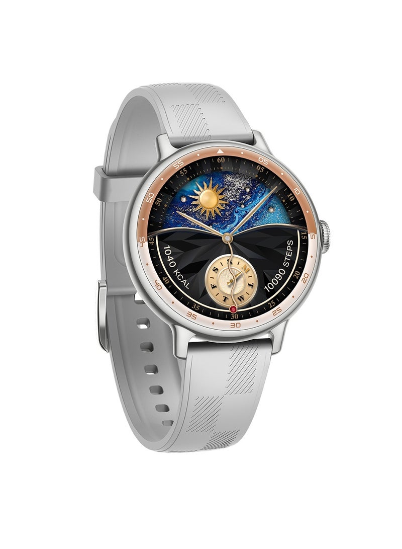 باورولوجي ساعة ذكية Gazelle Urban Elegance مزودة بنظام تحديد المواقع العالمي (GPS) وتتبع الصحة / ساعة ذكية للنساء / مراقبة مستوى التوتر / عمر بطارية يصل إلى 5 أيام / متوافقة مع Android 8.0+ وiOS 12+ - رمادي - Image 4