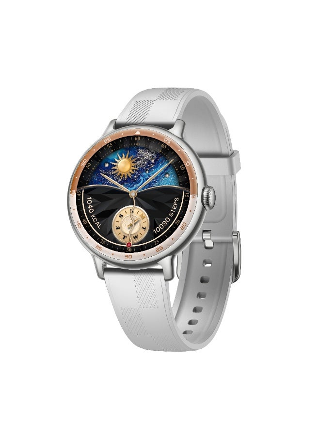Powerology Gazelle Urban Elegance Smartwatch with GPS and Health Tracking /Smart Watch for Women / Stress Level Monitoring / 5 Days Battery Life / Android 8.0+, iOS 12+ Compatible - Grey