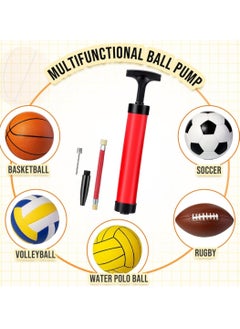 LOWHAT Ball Pump Kit Portable Hand Air Ball Pump for Sports Balls Inflator with Needle Extension Hose Soccer Pump for Football Basketball Volleyball Water Balloon Christmas Child Shoeboxes  - Image 3
