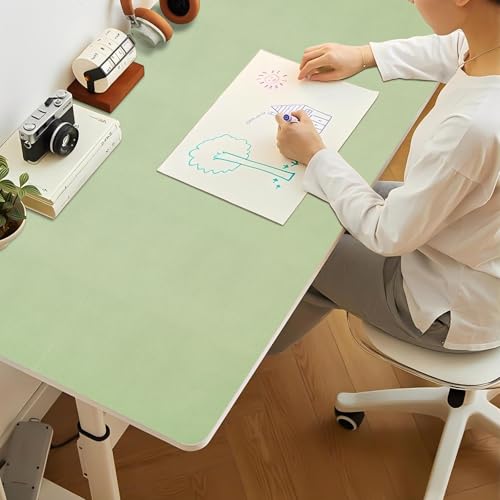 Bloss 47.2" x 24" Large Desk Mat, Leather Desk Mat, Large Mouse Pad + Keyboard Pad, Non-Slip Desk Mat Protector for Office, Home - Green - Image 3