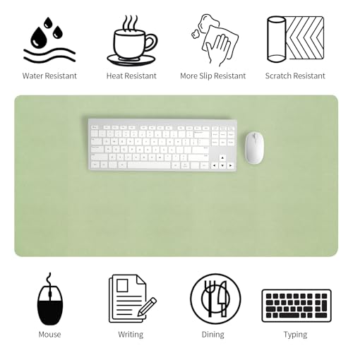 Bloss 47.2" x 24" Large Desk Mat, Leather Desk Mat, Large Mouse Pad + Keyboard Pad, Non-Slip Desk Mat Protector for Office, Home - Green - Image 4