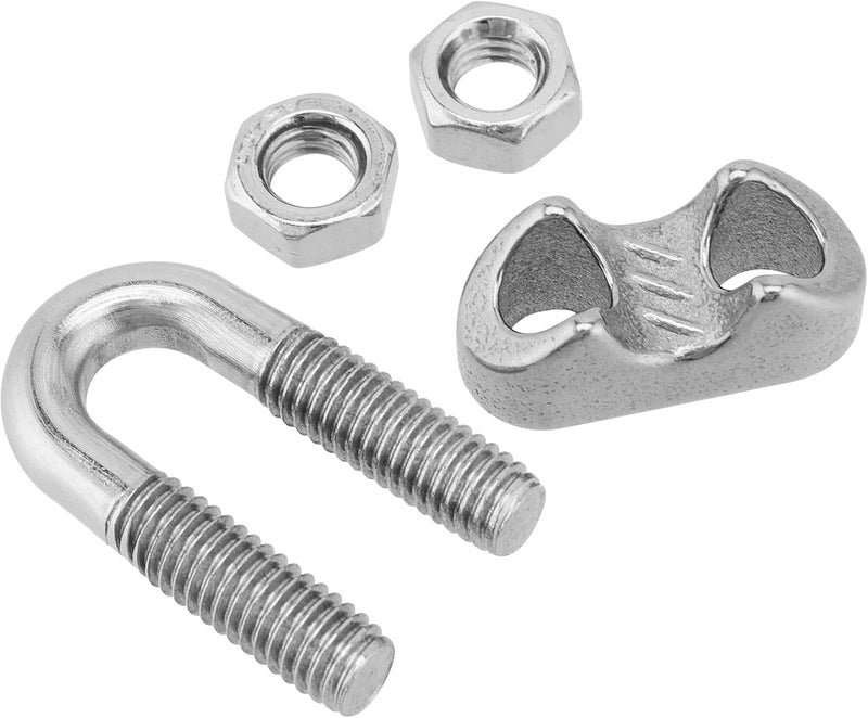 FUNSUEI 32 PCS 1/4 Inch M6 Stainless Steel Cable Clamps, Wire Rope Cable Clip Clamps, U Bolt Wire Rope Clamp, Wire Rope Clip Fastener for Wire Rope - Image 4
