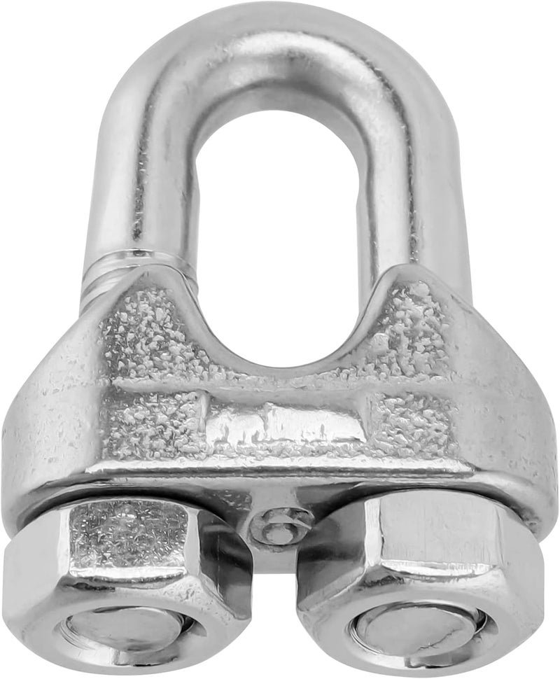FUNSUEI 32 PCS 1/4 Inch M6 Stainless Steel Cable Clamps, Wire Rope Cable Clip Clamps, U Bolt Wire Rope Clamp, Wire Rope Clip Fastener for Wire Rope - Image 5