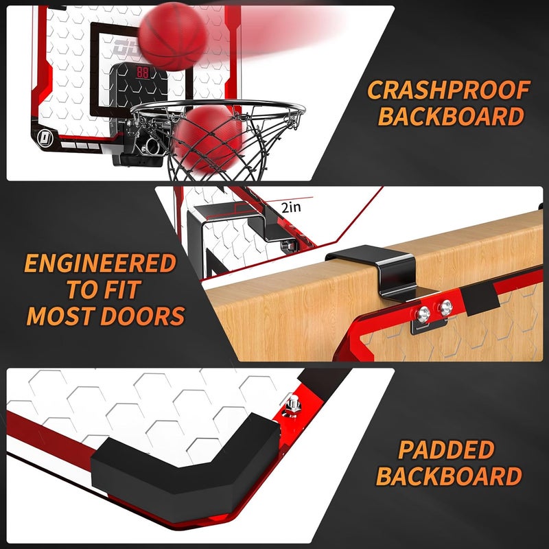 TEMI Indoor Basketball Hoop for Kids, Door Room Basketball Hoop,Mini Basketball Hoop with 4 Balls, Basketball Toys for 3 4 5 6 7 8 9 10 11 12 Year Old Boys - Image 4