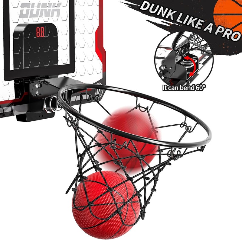 TEMI Indoor Basketball Hoop for Kids, Door Room Basketball Hoop,Mini Basketball Hoop with 4 Balls, Basketball Toys for 3 4 5 6 7 8 9 10 11 12 Year Old Boys - Image 3