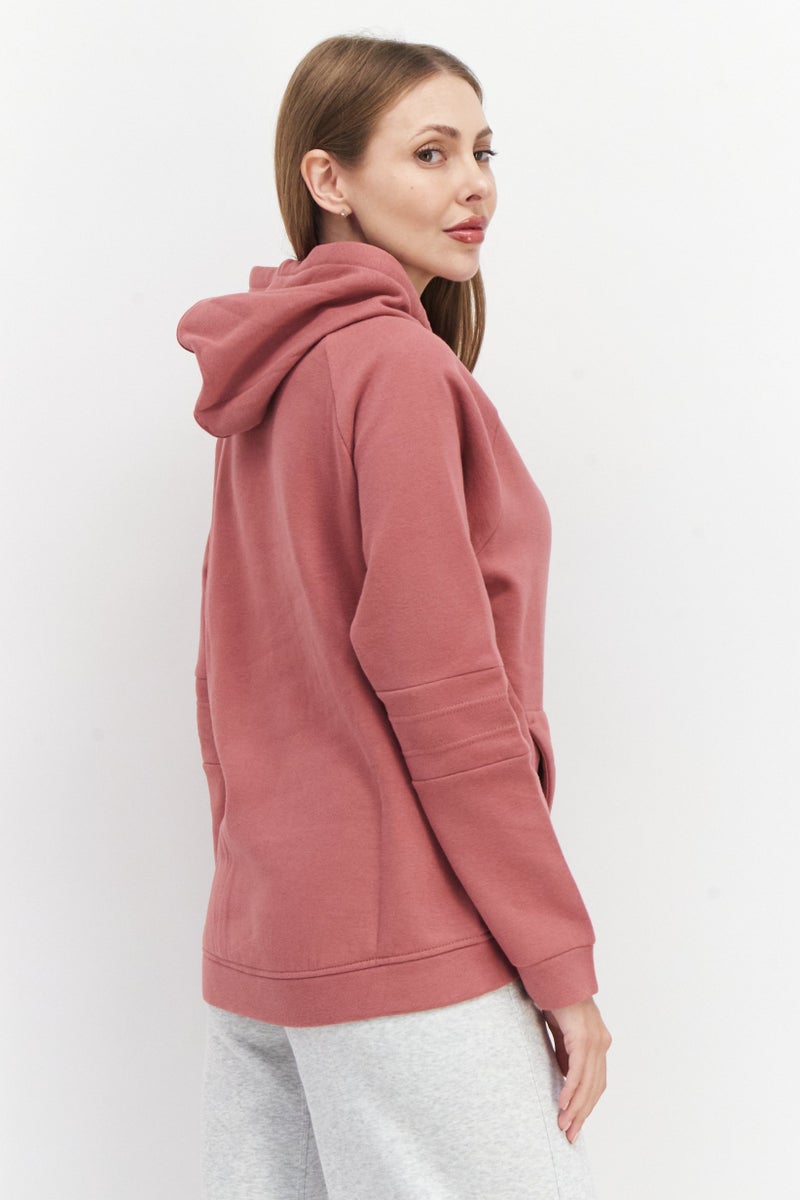 PUMA Women Sportswear Fit Long Sleeve Brand Logo Hoodie, Mauve - Image 3
