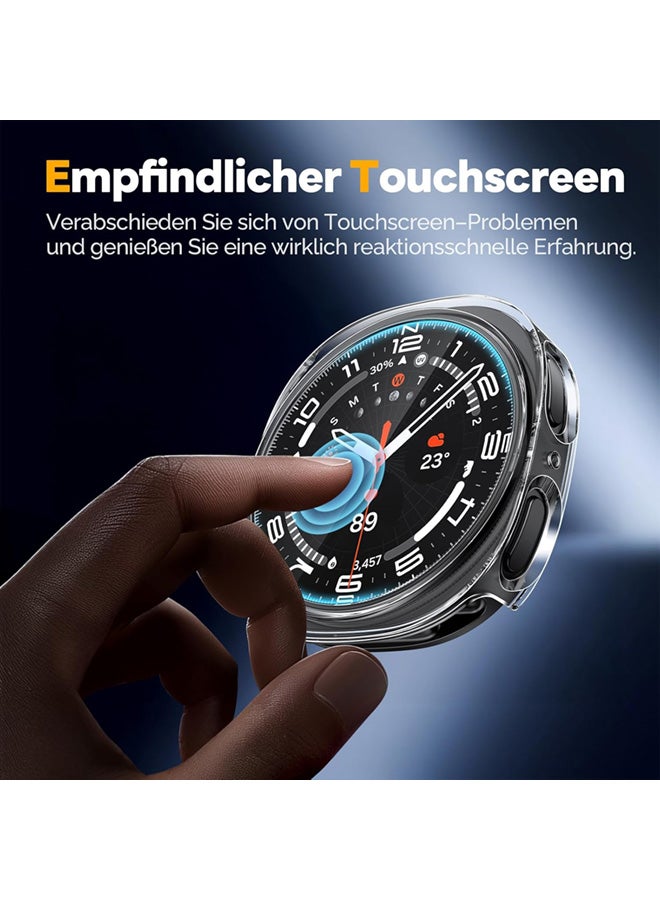 SJet Samsung Galaxy Watch 8 Screen Protector Case 44mm, Hard PC Bumper Cover with Anti-Fog Tempered Glass Protective Screen Protector for Galaxy Watch 8 Accessories (Clear,44mm)  - Image 3
