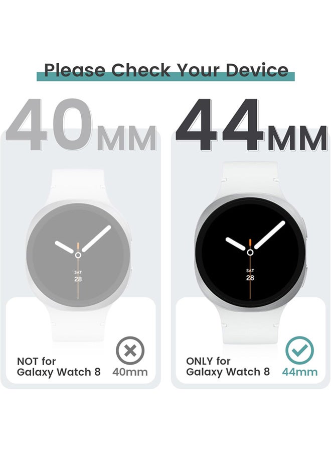 SJet Samsung Galaxy Watch 8 Screen Protector Case 44mm, Hard PC Bumper Cover with Anti-Fog Tempered Glass Protective Screen Protector for Galaxy Watch 8 Accessories (Clear,44mm)  - Image 2